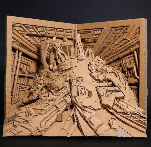Талантливая японская художница создаёт потрясающие скульптуры из обычных картонных коробок (35 фото)
