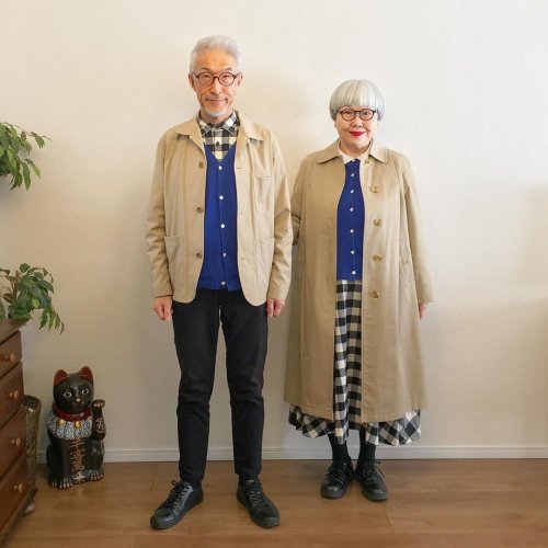 Супружеская пара из Японии, которая всегда одевается в одном стиле (15 фото)