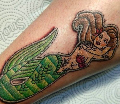 Невероятно реалистичные татуировки, имитирующие вышивку (36 фото)
